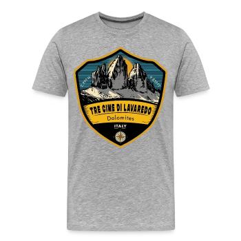 Drei Zinnen – Dolomiten, Italien - Männer Premium Bio T-Shirt - Grau meliert - Vorne - Damien (186cm)