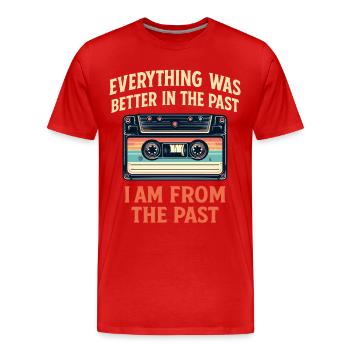 Everything was better in the old days cassette - Men's Premium Organic T-Shirt - red - Front - Damien (186cm)