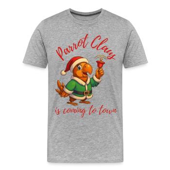 Perroquet Claus - T-shirt bio Premium Homme - gris chiné - Devant - Damien (186cm)