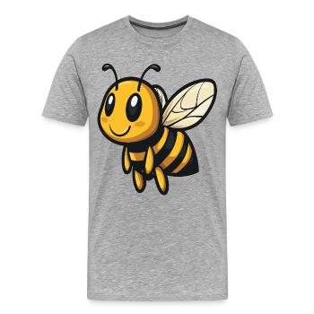 süße fleißige Honigbiene :) - Männer Premium Bio T-Shirt - Grau meliert - Vorne - Damien (186cm)