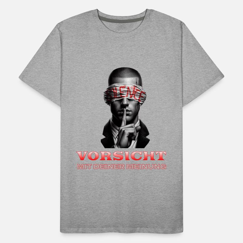 Beware, Subtle Message with a Blindfold Men's Premium Organic T-Shirt