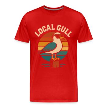 Local Gull – coole Retro Möwe mit Sonnenbrille - Männer Premium Bio T-Shirt - Rot - Vorne - Damien (186cm)
