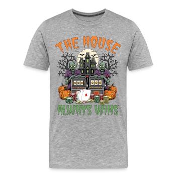 Conception de jeux d'argent effrayants pour Halloween - T-shirt bio Premium Homme - gris chiné - Devant - Damien (186cm)