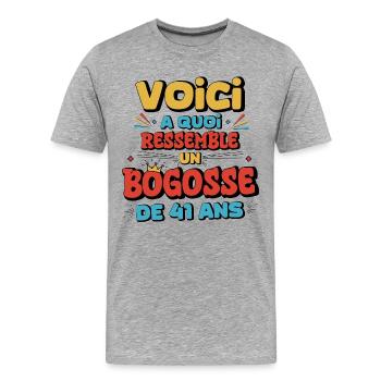 41 Year Anniversary Humor - Men's Premium Organic T-Shirt - heather grey - Front - Damien (186cm)