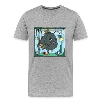 Leben der Aquarienfische - Männer Premium Bio T-Shirt - Grau meliert - Vorne - Damien (186cm)