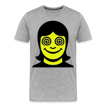 Visage hypnotique - T-shirt bio Premium Homme - gris chiné - Devant - Damien (186cm)