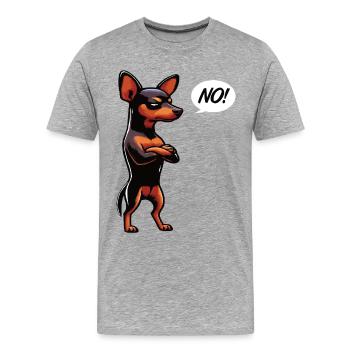 Pas de Pinscher miniature Pinscher Propriétaire de Pinscher - T-shirt bio Premium Homme - gris chiné - Devant - Damien (186cm)