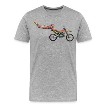 Motocross Freestyle - Men's Premium Organic T-Shirt - heather grey - Front - Damien (186cm)
