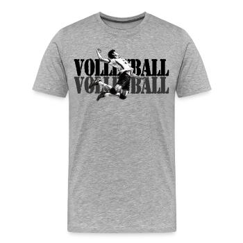 Dynamischer Volleyballspieler in Aktion - Männer Premium Bio T-Shirt - Grau meliert - Vorne - Damien (186cm)