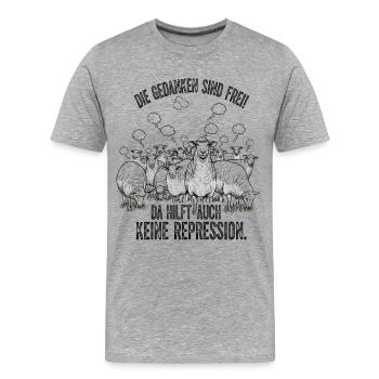 Freie Gedanken Zeigen Mut zur Rebellion - Männer Premium Bio T-Shirt - Grau meliert - Vorne - Damien (186cm)