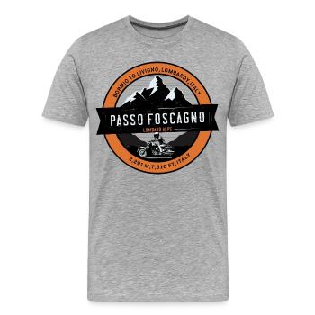 Passo Foscagno , Lombardische Alpen , Italien - Männer Premium Bio T-Shirt - Grau meliert - Vorne - Damien (186cm)