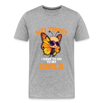 Butterfly Butterfly Sayings Sunglasses - Men's Premium Organic T-Shirt - heather grey - Front - Damien (186cm)