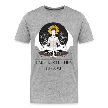 Wurzeln des Wachstums Meditativdesign - Männer Premium Bio T-Shirt - Grau meliert - Vorne - Damien (186cm)