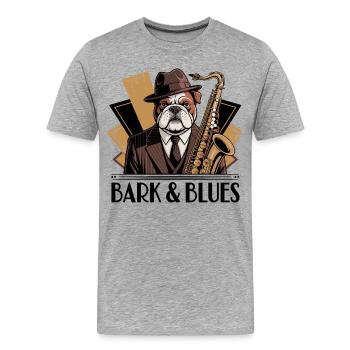Bark and Blues - Men's Premium Organic T-Shirt - heather grey - Front - Damien (186cm)