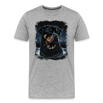 Rottweiler Dog - Men's Premium Organic T-Shirt - heather grey - Front - Damien (186cm)