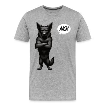 No Schwarzer Schäferhund Schäferhundbesitzer  - Männer Premium Bio T-Shirt - Grau meliert - Vorne - Damien (186cm)