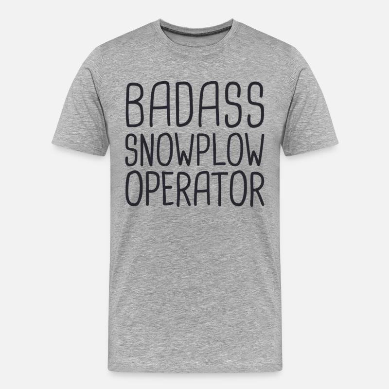 Snowplow Operator Badass Schneepflugfahrer - Männer Premium Bio T-Shirt - Grau meliert