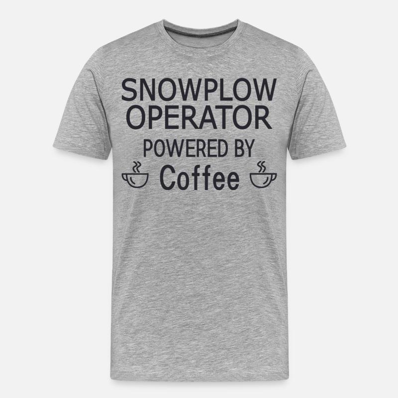 Snowplow Operator Powered Coffee Schneepflugfahrer - Männer Premium Bio T-Shirt - Grau meliert