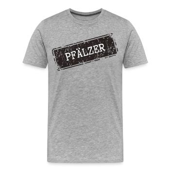 Illustration de la région viticole du Palatinat - T-shirt bio Premium Homme - gris chiné - Devant - Damien (186cm)