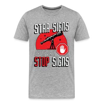 Astrologer Star Signs Before Stop Signs Astronomer - Men's Premium Organic T-Shirt - heather grey - Front - Damien (186cm)