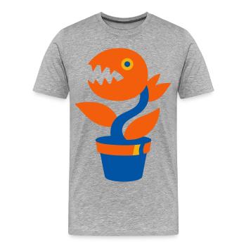 Monster plant - Men's Premium Organic T-Shirt - heather grey - Front - Damien (186cm)