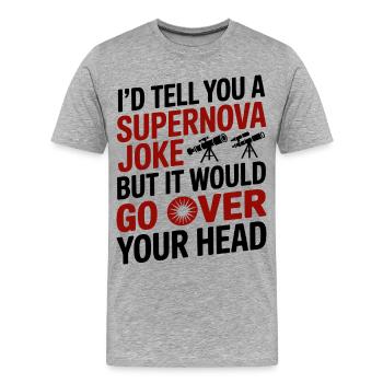 Drôle Supernova Astronomie Nerd Science Humour - T-shirt bio Premium Homme - gris chiné - Devant - Damien (186cm)