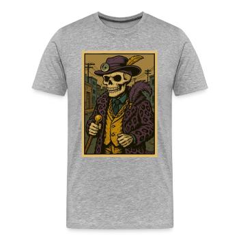 Docteur squelette proxénète du ghetto - T-shirt bio Premium Homme - gris chiné - Devant - Damien (186cm)