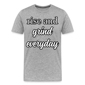 Chase Dreams with Passion Inspirational Mantra	 - Men's Premium Organic T-Shirt - heather grey - Front - Damien (186cm)