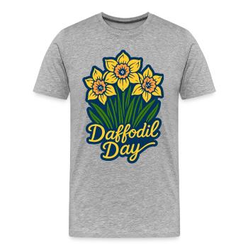 Daffodil Day - Cancer Awareness Tag - Men's Premium Organic T-Shirt - heather grey - Front - Damien (186cm)