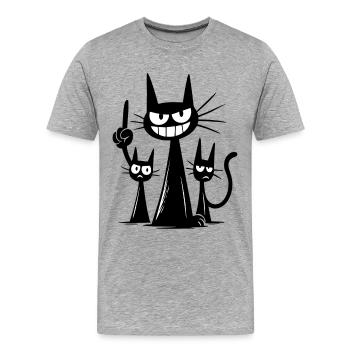 Dark Mischief Shadow Cat Gang - Men's Premium Organic T-Shirt - heather grey - Front - Damien (186cm)