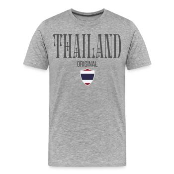 Originaire de Thaïlande, né en Thaïlande - T-shirt bio Premium Homme - gris chiné - Devant - Damien (186cm)