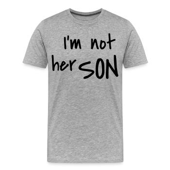 Je ne suis pas son fils - T-shirt bio Premium Homme - gris chiné - Devant - Damien (186cm)