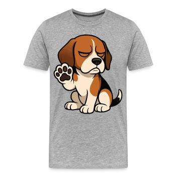 Beagle Propriétaire de Beagle Propriétaire de Beagle chien beagle - T-shirt bio Premium Homme - gris chiné - Devant - Damien (186cm)