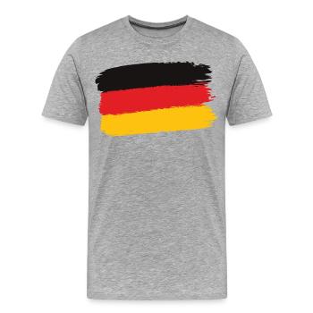 Deutschland Flagge Pinselstrich - Männer Premium Bio T-Shirt - Grau meliert - Vorne - Damien (186cm)