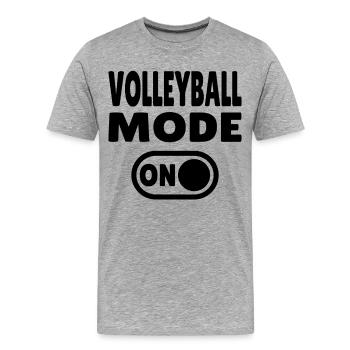 Volleyball Mode ON – pure joy of playing - Men's Premium Organic T-Shirt - heather grey - Front - Damien (186cm)