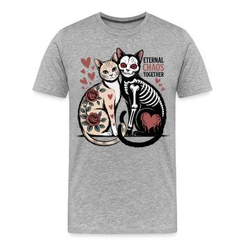 Eternal Chaos Cats - Men's Premium Organic T-Shirt - heather grey - Front - Damien (186cm)