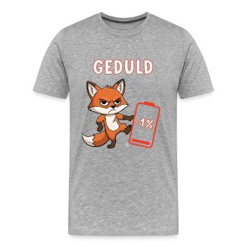 Patience at the end - Patience thread at 1% office humor - Men's Premium Organic T-Shirt - heather grey - Front - Damien (186cm)