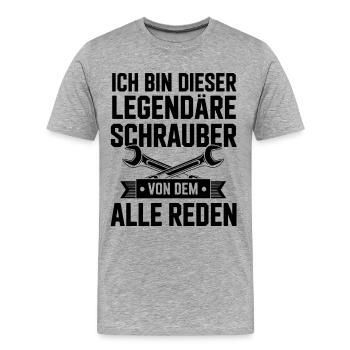 Legendäre Schrauber - Männer Premium Bio T-Shirt - Grau meliert - Vorne - Damien (186cm)