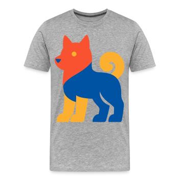 Chien Pop Art - T-shirt bio Premium Homme - gris chiné - Devant - Damien (186cm)