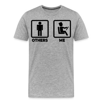Chauffeur de bus - T-shirt bio Premium Homme - gris chiné - Devant - Damien (186cm)