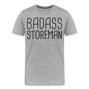 Magasinier Dur à cuire - T-shirt bio Premium Homme - gris chiné - Devant - Damien (186cm)