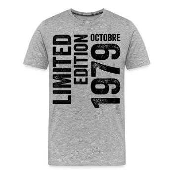 1979 - Men's Premium Organic T-Shirt - heather grey - Front - Damien (186cm)