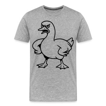 Wütende Gans - Männer Premium Bio T-Shirt - Grau meliert - Vorne - Damien (186cm)