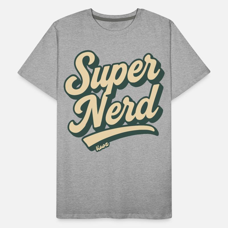 Super Nerd Retro Script Men's Premium Organic T-Shirt