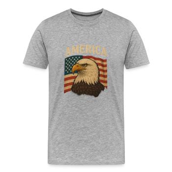 American Patriot Design - Men's Premium Organic T-Shirt - heather grey - Front - Damien (186cm)