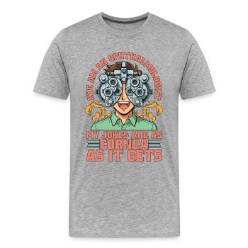 Optométriste Appelez-moi The Eye Master Opticien - T-shirt bio Premium Homme - gris chiné - Devant - Damien (186cm)