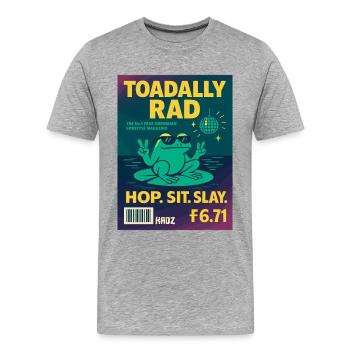 Magazine Grenouille Disco Rad Toadally - T-shirt bio Premium Homme - gris chiné - Devant - Damien (186cm)