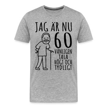 Geschenk zum 60. Geburtstag Geschenk zum 60. Geburtstag für einen 60-jährigen Mann - Männer Premium Bio T-Shirt - Grau meliert - Vorne - Damien (186cm)