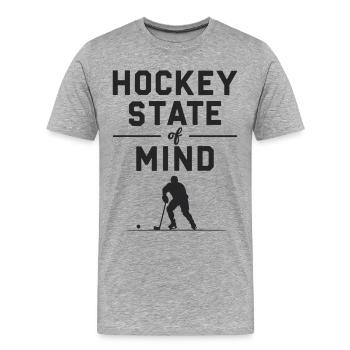 Eishockey SpruchState of Mind Fanartikel - Männer Premium Bio T-Shirt - Grau meliert - Vorne - Damien (186cm)