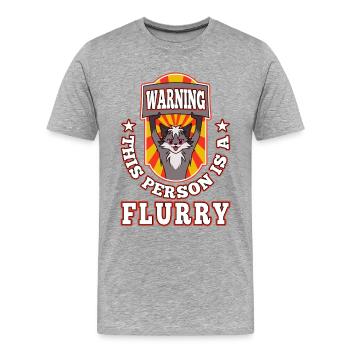 Avertissement Cette personne est un poilu - T-shirt bio Premium Homme - gris chiné - Devant - Damien (186cm)